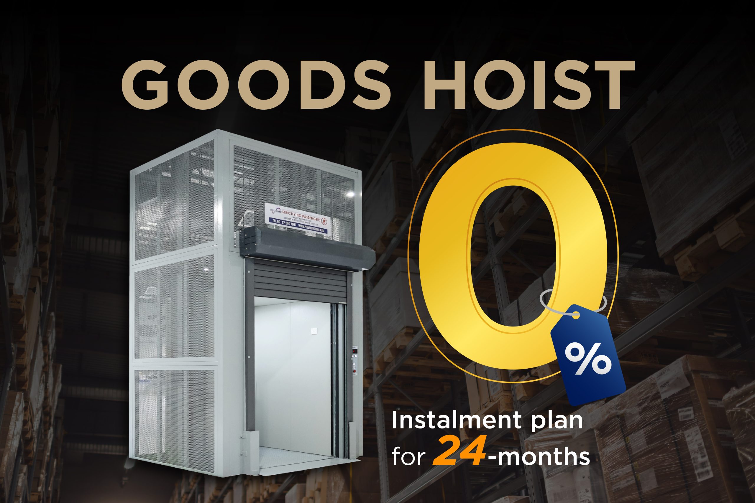 Industrial Goods Hoist in Warehouse